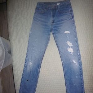 Levi's 505, regular fit straight leg. 31 W x 36L. 80's Vintage.
